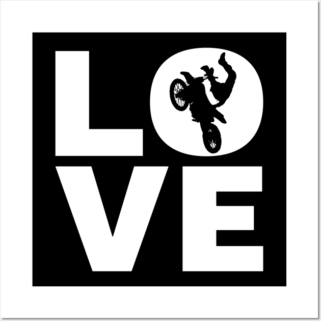 Love Motocross Gift For Bikers Wall Art by OceanRadar